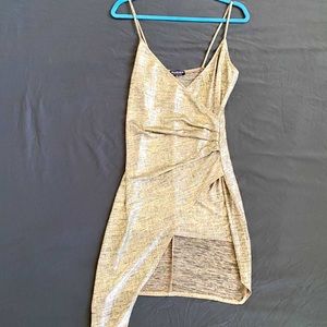 Gold mini dress